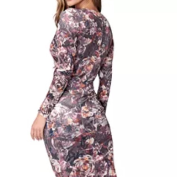 *New with Tags!* bebe XS Floral-Print Tie-Front Midi Dress - Picture 2 of 5